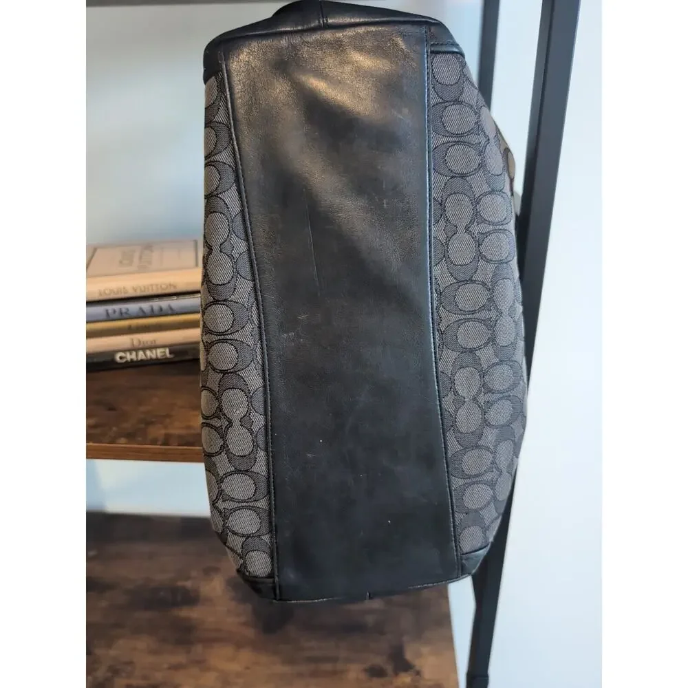 Coach Edie Shoulder Bag In Signature Black‎ Jacquard